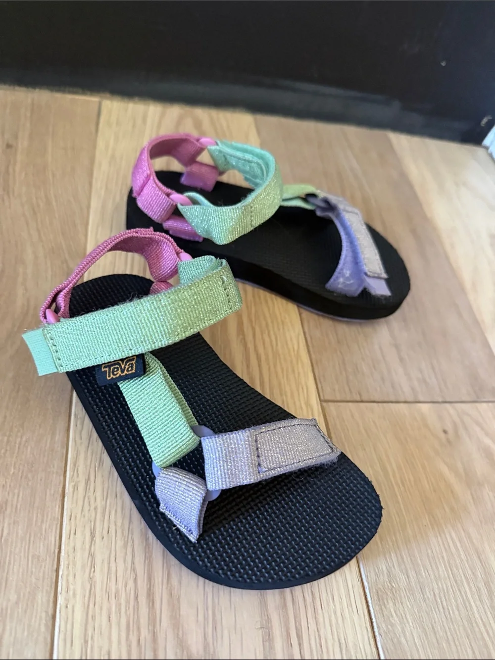 Teva Kids Colorblock Strap Sandals - Pink, Green, Purple